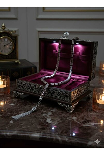 kral hediyelik ful gümüş el işçilikli erzurum usta yapımı kuka tesbıh gümüş p...