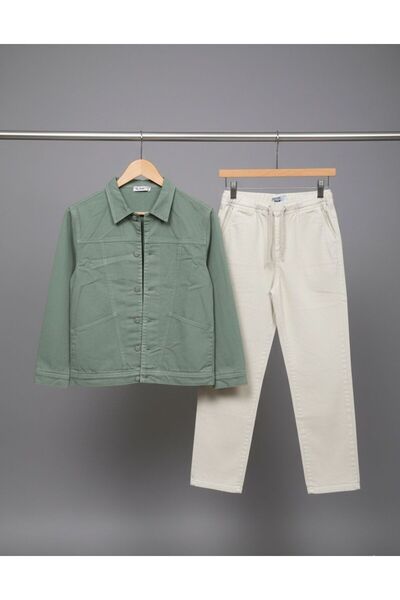 Esprix Kids Boy's Denim Jacket and Pants Colorful Top and Bottom Set