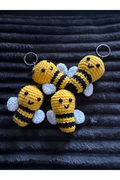 amigurumibaby سلسلة مفاتيح على شكل نحل أميجورومي