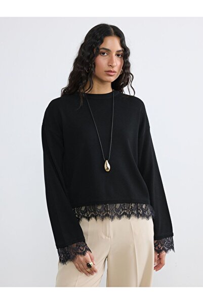 LC Waikiki Lcw Modest Lace Detailed Women's Sweater