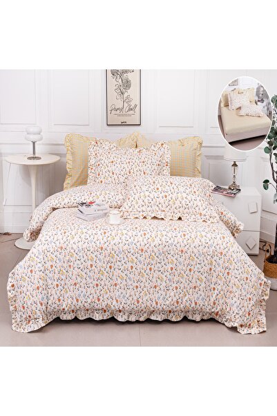 Casa Pucioasa Duvet Cover Set Set - 6 Pieces, Finet with Ruffles and Stretchy...
