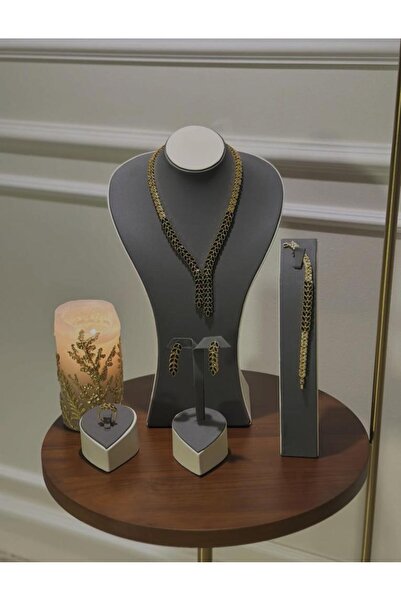 vanus fashion طقم اكسسوار ذهبي A1482