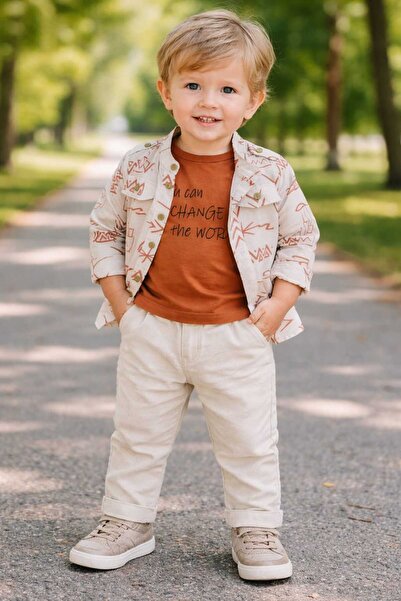 neocotton Linen Shirt Pants Sweatshirt Baby Kids 3-Piece Set