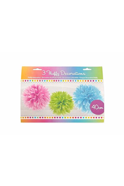 Party Set decorațiuni pom-pom din hârtie – 3 piese, 40 cm, multicolor