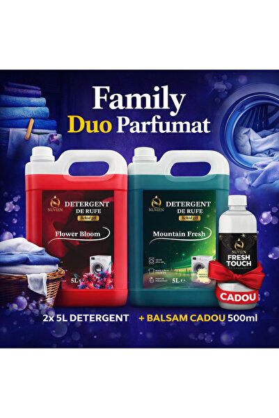 Nuvien Family DUO – Laundry Detergent Package 2 x 5L Flower Bloom, Mountain F...