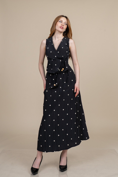 MissVina Set fustă și vestă Bürümcük, lungime midi, 1288