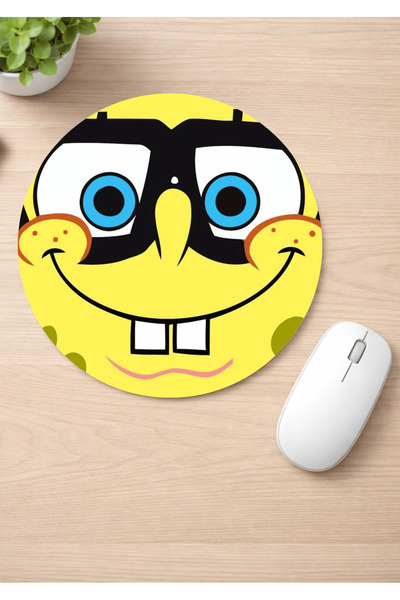 Eylül Design Spongebob Printed Round Non-Slip Mousepad Ergonomic Mouse Pad