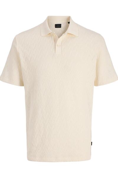 Jack & Jones JPRBLATRENTON Erkek Polo Yaka Tişört Jakarlı Kısa Kollu