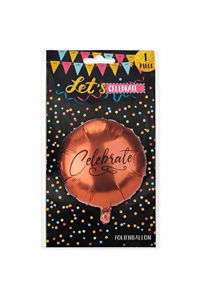 Party Round foil balloon "Celebrate" – 1 piece, rose gold