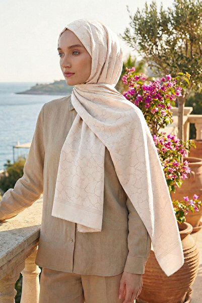 Armine Luxury Sapphire Shawl - Als1Sfr - 22 - Beige