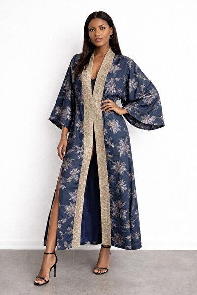 FUREVER FASHION İpek brokar kadın kaftan abbaya