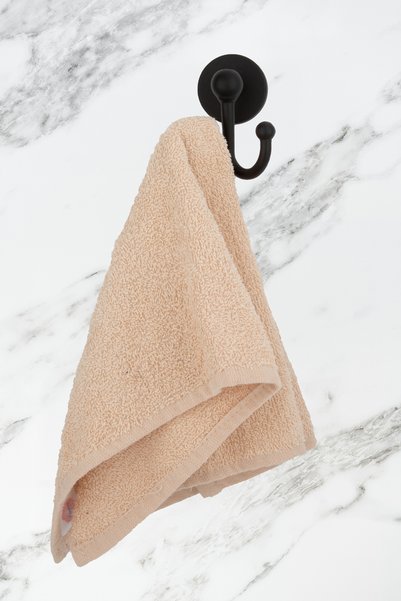 UG Home Black Square Towel Holder, Wide Lid Toilet Paper Holder, Fork, Bathrobe, 3-Piece Bathroom Set