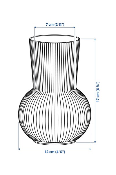 IKEA Cam Vazo Yükseklik 17 Cm Şeffaf Çiçek Bitki Vazosu Masaüstü Dekoratif Vazo Çap: 12 Cm