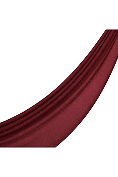 ipekevi Σάλι με Μονόγραμμα - Σχέδιο Ζέβρας - Βουργουνδίας