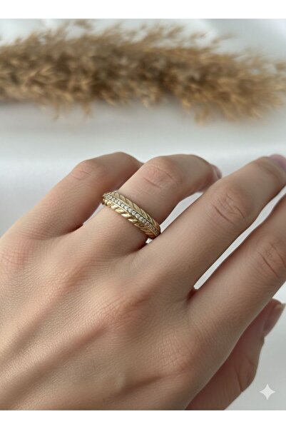 XUPING JEWELRY Gold 14K Vip Zirkon Taşlı Kuyumcu Model Çelik Yüzük