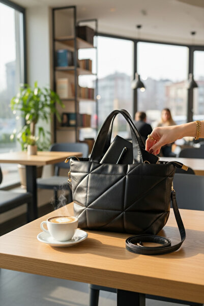 KAFFAA Quilted Detailed Single Compartment Hand-Shoulder Bag