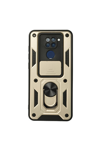 eco port حافظة ريدمي نوت 9 من السيليكون مع حلقة عدسة بارس - ذهبي