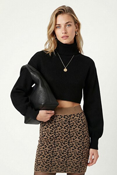 Ritnice Women's glenn leopard knit mini skirt