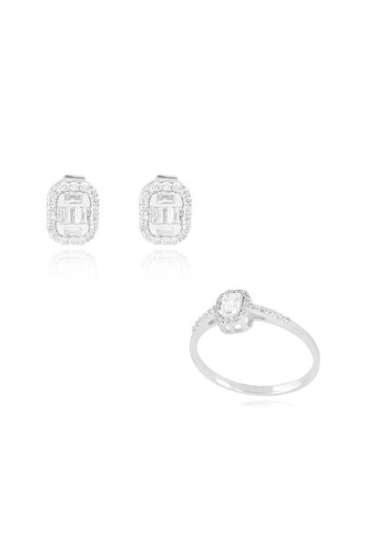 BERK MÜCEVHERAT 0,19 Karat Baget Kesim Küpe & 0,16 Karat Baget Kesim Pırlanta...