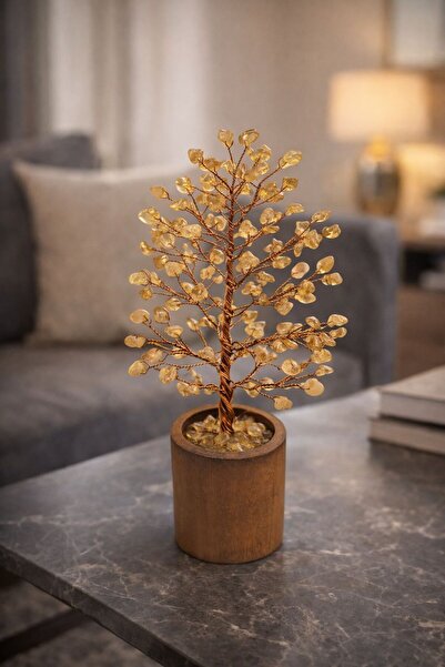 Doremcy Sitrin Doğal Taş Bolluk Bereket Ağacı 14x9 cm El Yapımı Masaüstü Bibl...