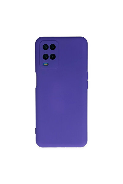 eco port حافظة هاتف اوبو A54 4G من السيليكون المخملي الداخلي - بنفسجي