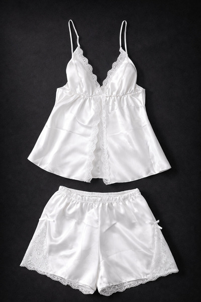 elarissa Şortlu saten takım gecelik