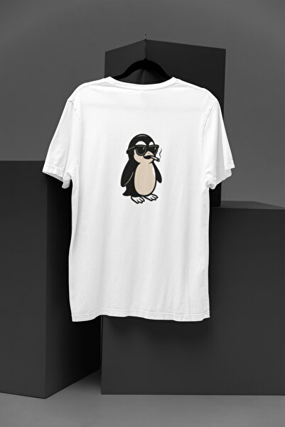 MG Penguen Printed Circular Neck Cotton Oversize Short Sleeve Unisex Tshirt