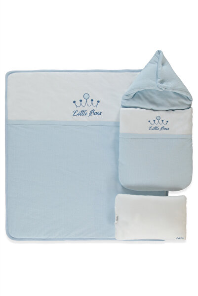 Bebetto İNTERLOK ELYAFLI ALT AÇMA SET 3LÜ (LITTLE BOSS) MAVİ