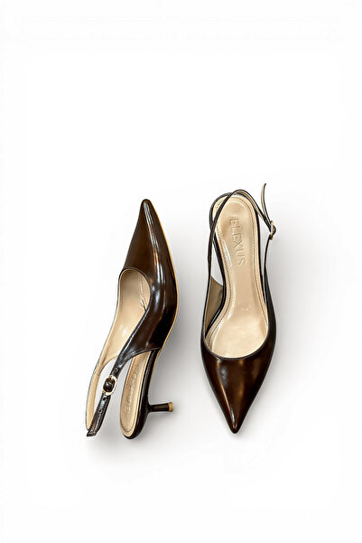 HANZE Women's Brown Matte Short Heel Stiletto Open Back New Season Sa222