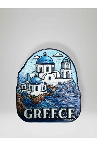 Greece Themed Embossed Polyester Magnet Fridge Ornament – 6cm x 7cm (code:1080)