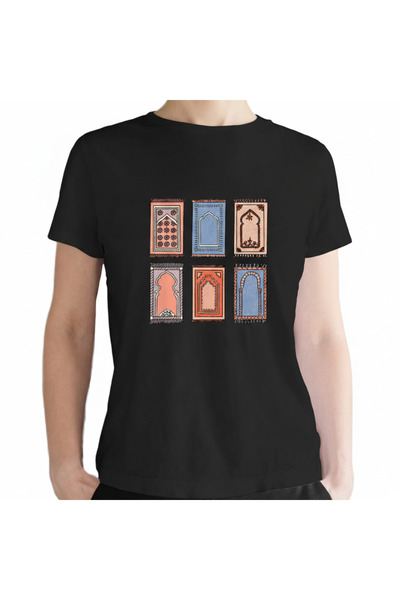 Printoot Prayer Rug Aesthetic Graphic T-Shirt White Cotton Artistic Modest Fa...