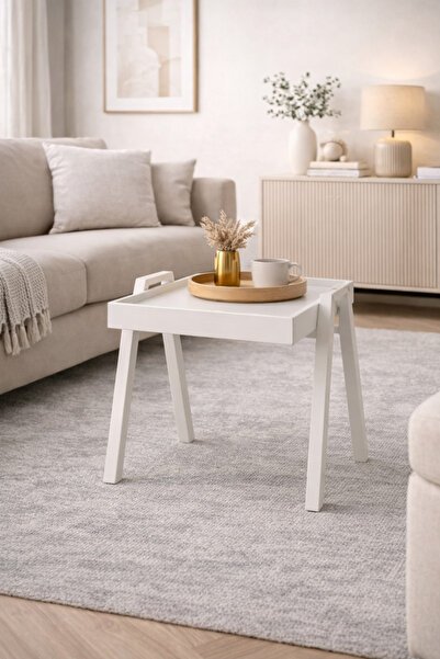 TrentonGCC طقم طاولة تقديم قهوة وشاي مكون من 3 قطع، أبيض، 50×35×41 سم، طاولات...