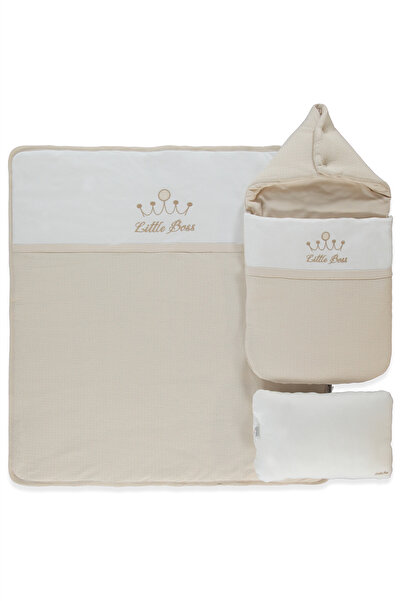 Bebetto İNTERLOK ELYAFLI ALT AÇMA SET 3LÜ (LITTLE BOSS) BEJ