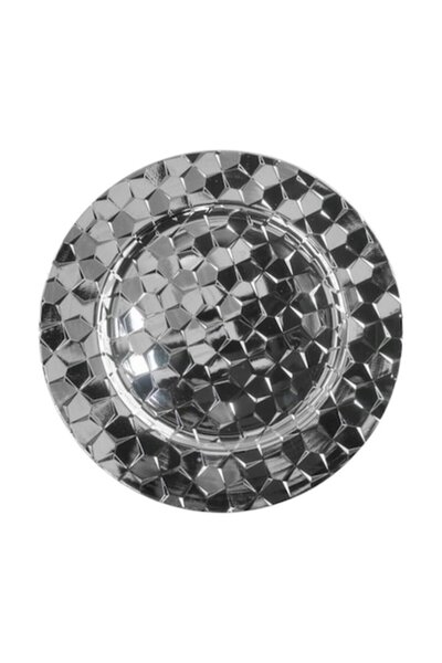 Clini Serving Plate, Wedding Decor, Event Serving Tray, Plastic, 33 cm, Silver