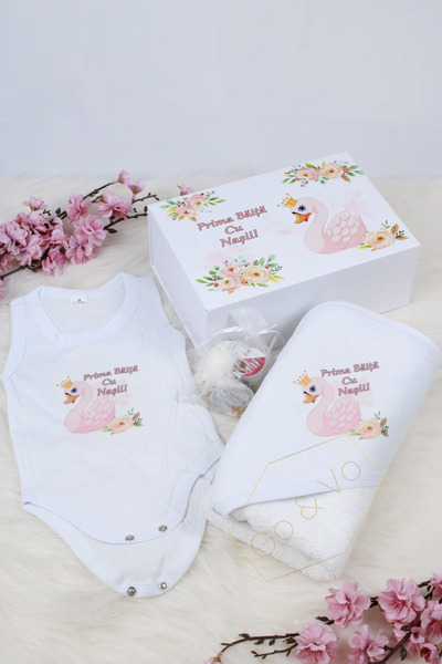 GoVo Kids Set prima baita cu nasii, Lebada – Set 3 piese pentru bebeluși, Mir...