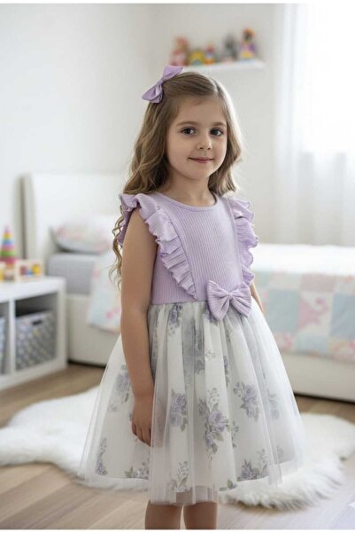 Retro Women Rochie Tutu florală din bumbac pentru fete, pentru ziua de nașter...