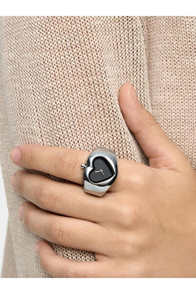 PARFOIS Kadın Paslanmaz Çelik Kalp Şeklinde Yüzük Saat