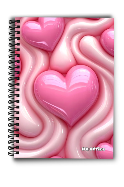 MG Office Dictando Notebook A5 - Spiral Notebooks 80 Sheets - Plump - Heart N...