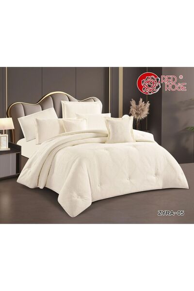 Red Rose ZYRA Summer Bedspread Set (Double Size, 8 Pieces)