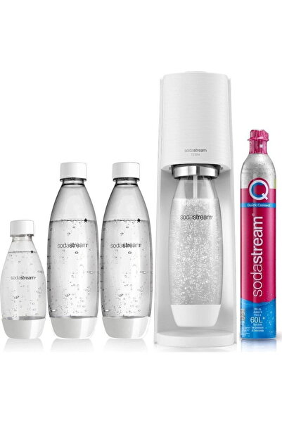 sodastream Soda Maker Terra Megapack QC including 3 bottles, White