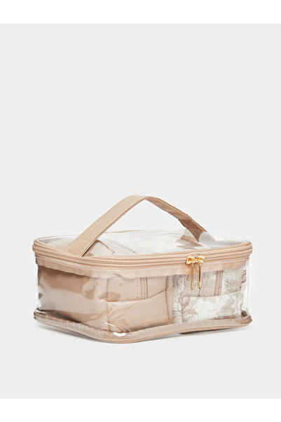 Styli Khaki Transparent Washbag