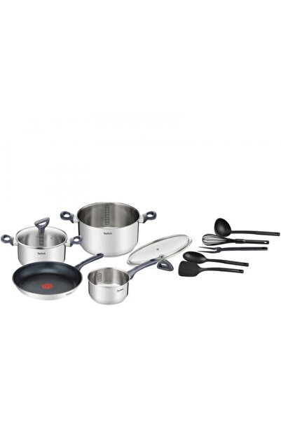 TEFAL Daily Cook 11-piece set, saucepan 16 cm, pot 20/24 cm + glass lid, 5 sp...
