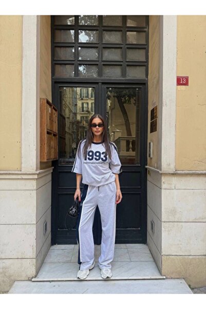 ALVOR Women's Oversize Graphic Printed Top and Bottom Tracksuit Set