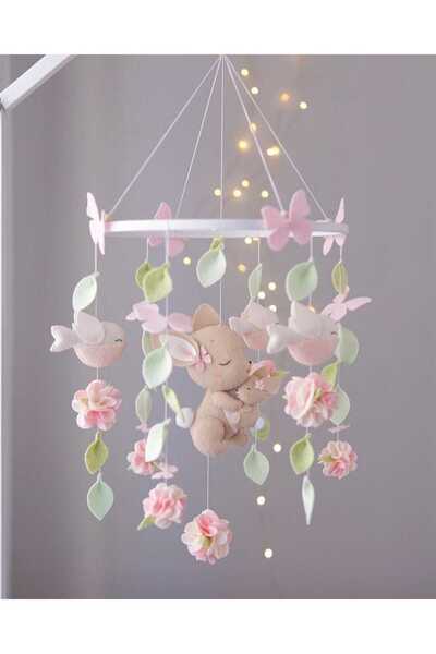 TREND METFİQ DECORATİON Bebek Dönencesi El Yapımı Doğal Keçe - Montessori Beb...