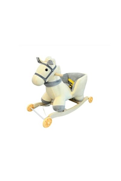MASHASHOP Magic Rocking Horse Plush, 2 in 1 with Wheels, White