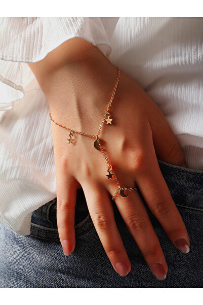 Take Two By Styli سوار سلسلة يد على شكل نجمة وقمر