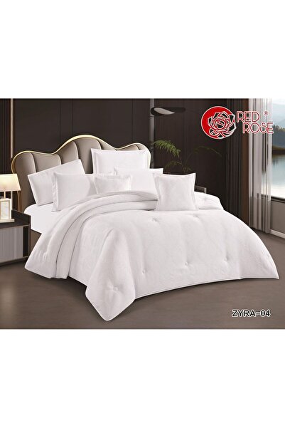 Red Rose ZYRA Summer Bedspread Set (Double Size, 8 Pieces)
