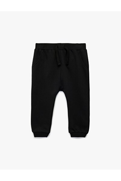 Koton Fleece-Lined Cotton Waist Tie Jogger Sweatpants