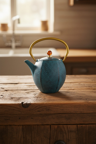 Taşev Armanno Sümbül Döküm Teapot 1200 ml Blue