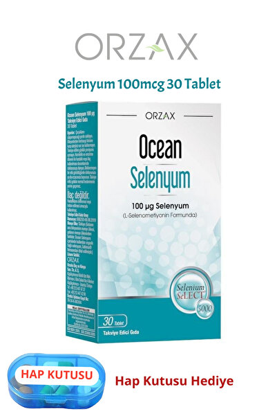 Ocean Selenium (L-Selenomethionine) 100Mcg 30 Tablets + Pill Box Gift
